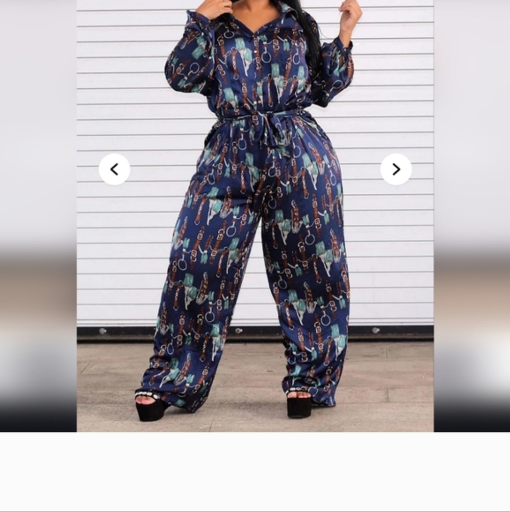 Fashion Nova 2x Satin Jumpsuit